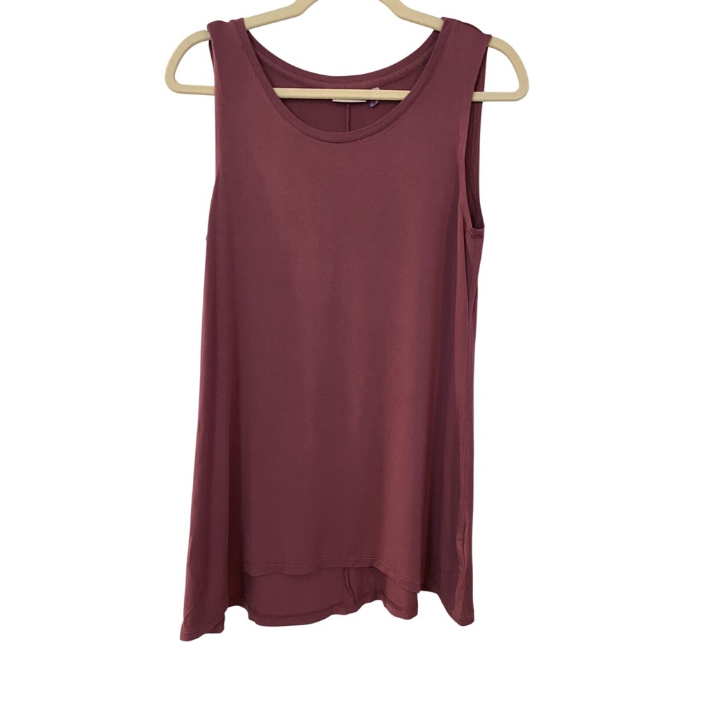 LOGO Layers Lori Goldstein Sleeveless Tunic Tank Top Womens Small Pink Hi-Low